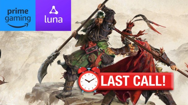 Last day to claim Total War: Three Kingdoms from Prime Gaming / Amazon Luna, plus 1 more game