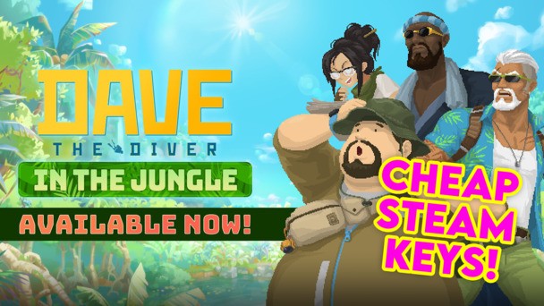 Dave the Diver's BRAND NEW In the Jungle DLC Steam keys are discounted at launch!