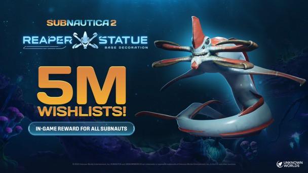 Subnautica 2 players to receive a FREE in-game item as a thank-you gift for 5 million wishlists