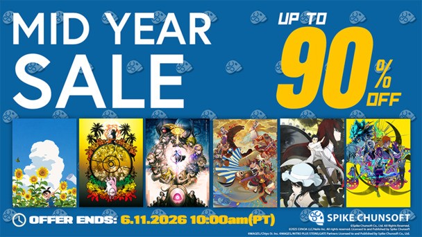 Steam's Spike Chunsoft Mid Year Sale 2026 is offering up to 90% off its extensive back catalog!